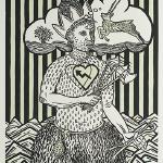 Christine Style, 'Warrior Heart
woodcut with toning, 22" x 16"